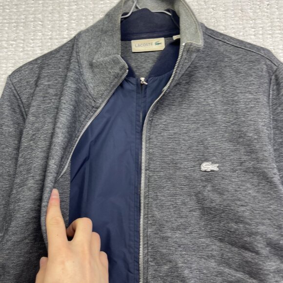 Lacoste Sport Full Zip Layered Jacket Men's Size M Grey Preppy Golf / Tennis - Picture 7 of 16